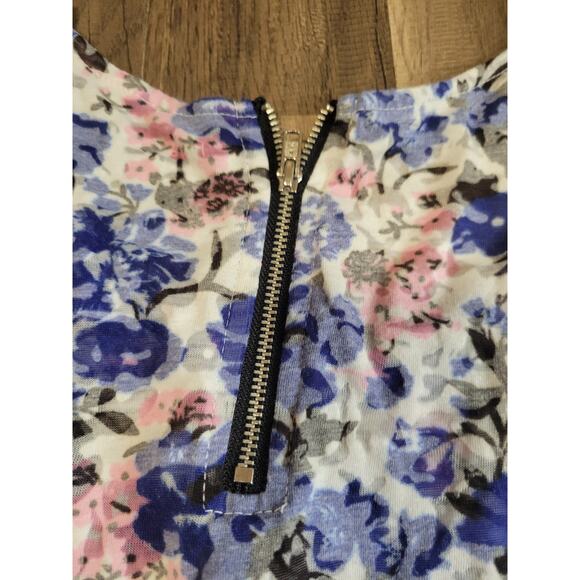 Relativity Blue Pink Floral Pattern Sleeveless Blouse Zipper Women's 1X - Picture 8 of 8